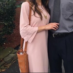 Pink Ruffle Sleeve Dress